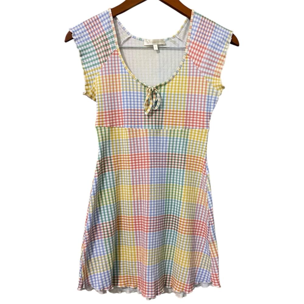 LoveShackFancy Pastel Rainbow Gingham Mini Dress - Picture 4 of 16